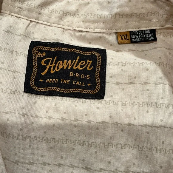 Howler Bros striped cotton-poly blend western pearl snap shirt - Picture 10 of 12